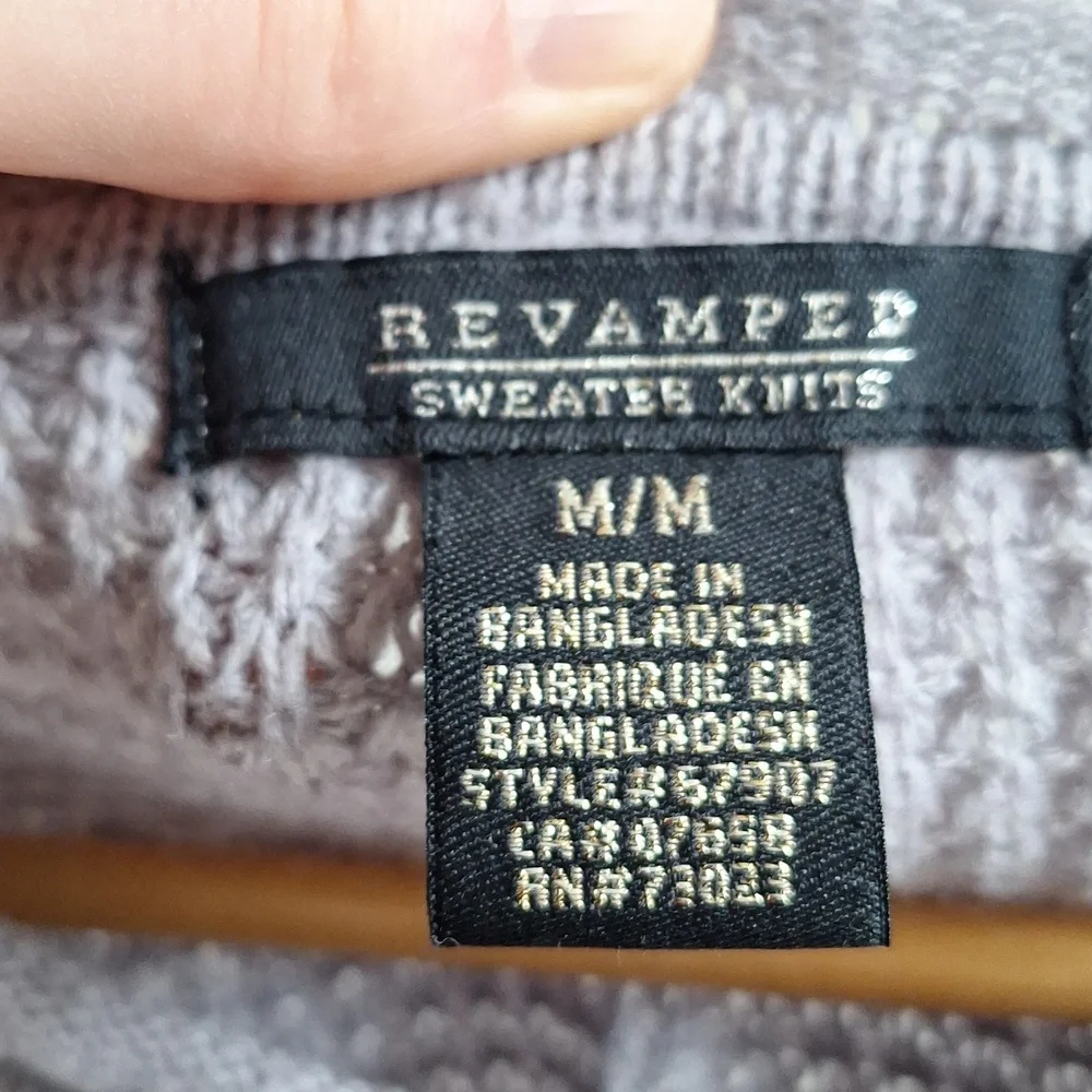 Revamped Lilac Waffleknit Crew Neck Sweater - Picture 2 of 8